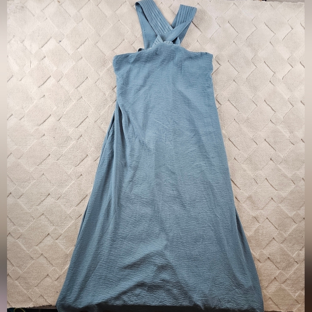 HALARA Halter Neck Maxi Crisscross Dress Womens Small With Pockets